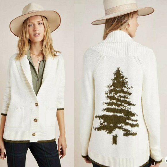 Evergreen Tree Cardigan Sweater Hw9239 